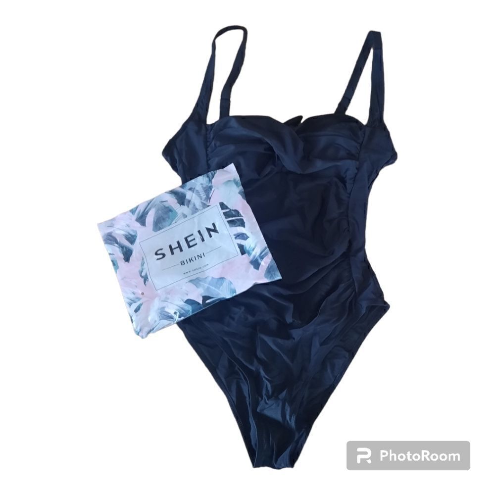 Shein Tie Keyhole Back One Piece Swimsuit Suit